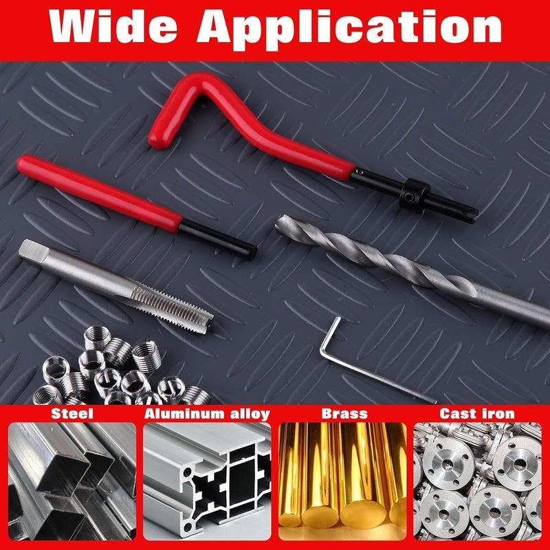 LEONTOOL 30 Piece M8x1.25 Helicoil Thread Repair Kit, Metric Helicoil Repair Kit with HSS Drill Bits Thread Inserts Taps Breakoff Installation Tools, Portable Rethreading Tool Kit for Auto Repairing - Image 4